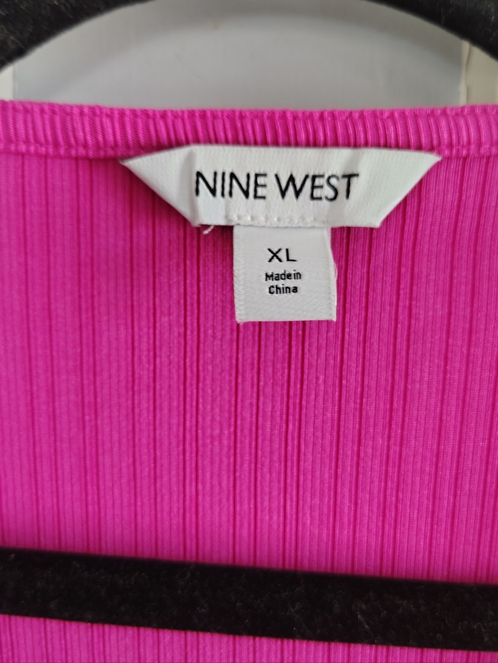 Nine West Textured Pink Ribbed Wrap Top XL - Picture 2 of 12